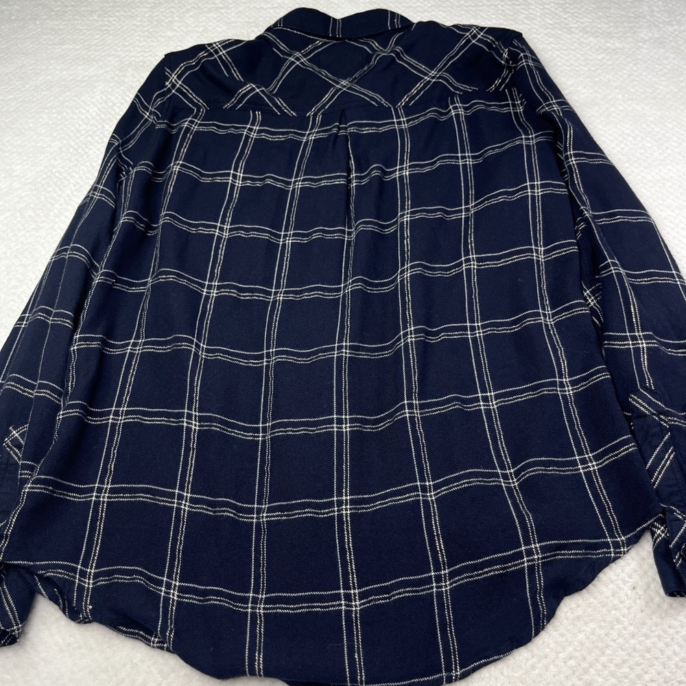 Rails Hunter Navy Snow Button Up Light Flannel Sh… - image 3
